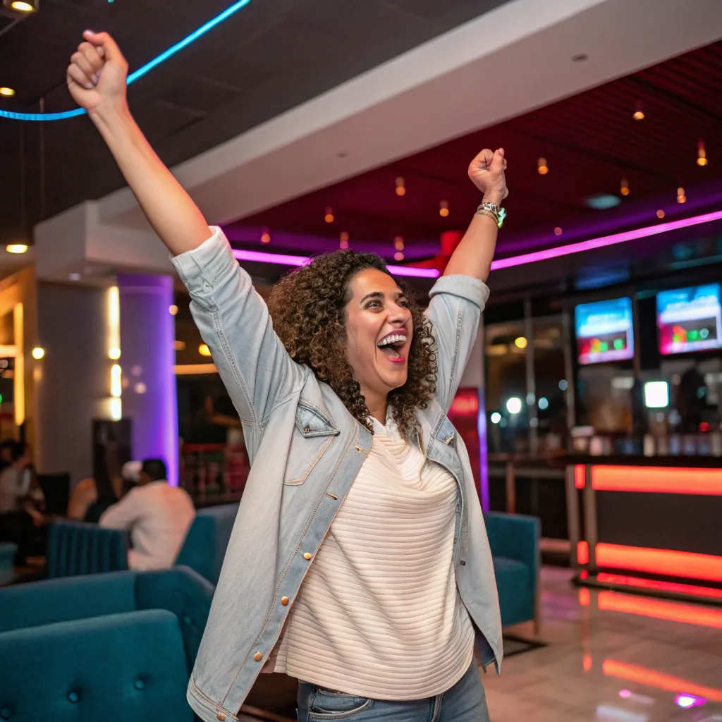 Thrilled patron at MELNORIVEX